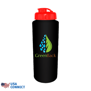 32oz. Sports Bottle with Flip Top Cap, Full Color Digital - USA Connect