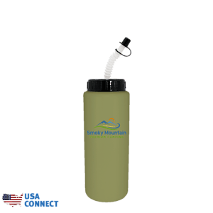 32oz. Sports Bottle With Flexible Straw, Full Color Digital