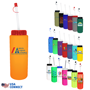 32oz. Sports Bottle With Flexible Straw, Full Color Digital
