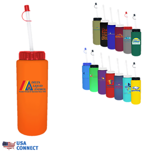 32oz. Sports Bottle With Flexible Straw, Full Color Digital