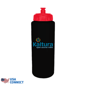 32oz. Sports Bottle w/Push 'n Pull Cap, Full Color Digital - USA Connect