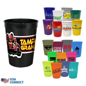 12 oz. Smooth Stadium Cup, Full Color Digital - USA Connect
