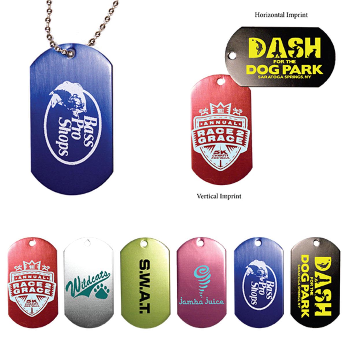 Promotional Dog tag with 4 12 ball chain Personalized With Your Custom Logo