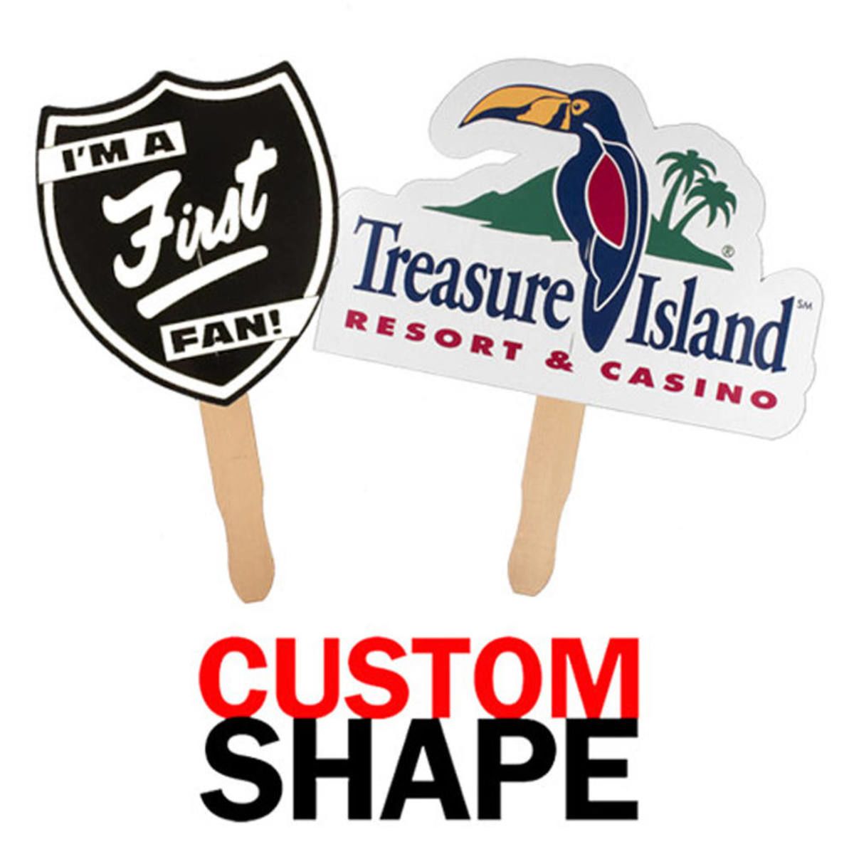 Custom Shape Hand Fan, Full Color Digital