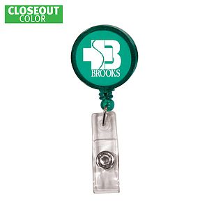 Round Retractable Badge Holder w/ Alligator Clip