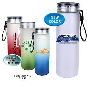 Halcyon® 20 oz. Frosted Glass Bottle with Screw on Lid