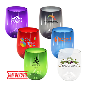 12 oz. Plastic Stemless Wine Glass