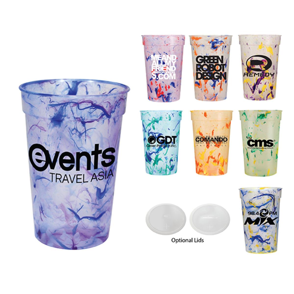 Promotional 17 oz. confetti stadium cup Personalized With Your Custom Logo