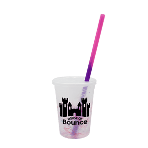 Mood 12 oz. Rainbow Confetti Cup/Straw/Lid Set