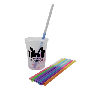 Mood 12 oz. Rainbow Confetti Cup/Straw/Lid Set