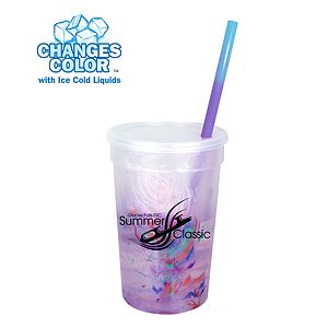 Mood 22 oz. Rainbow Confetti Cup/Straw/Lid Set