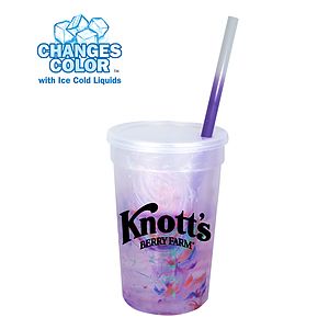Mood 22 oz. Rainbow Confetti Cup/Straw/Lid Set