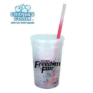 Mood 22 oz. Rainbow Confetti Cup/Straw/Lid Set