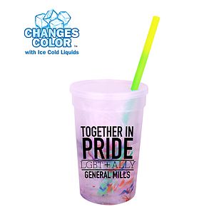 Mood 22 oz. Rainbow Confetti Cup/Straw/Lid Set