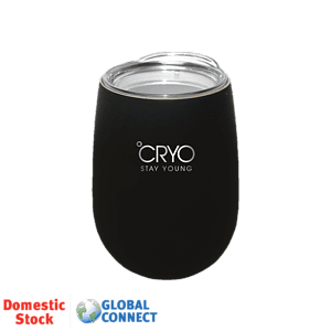 Halcyon® 12 oz. Stainless Steel Wine Glass with Acrylic Lid, Laser, Standard