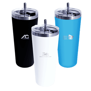 22 oz. Memphis Tumbler With Flip Top Lid & Stainless Steel Straw, Laser, Standard