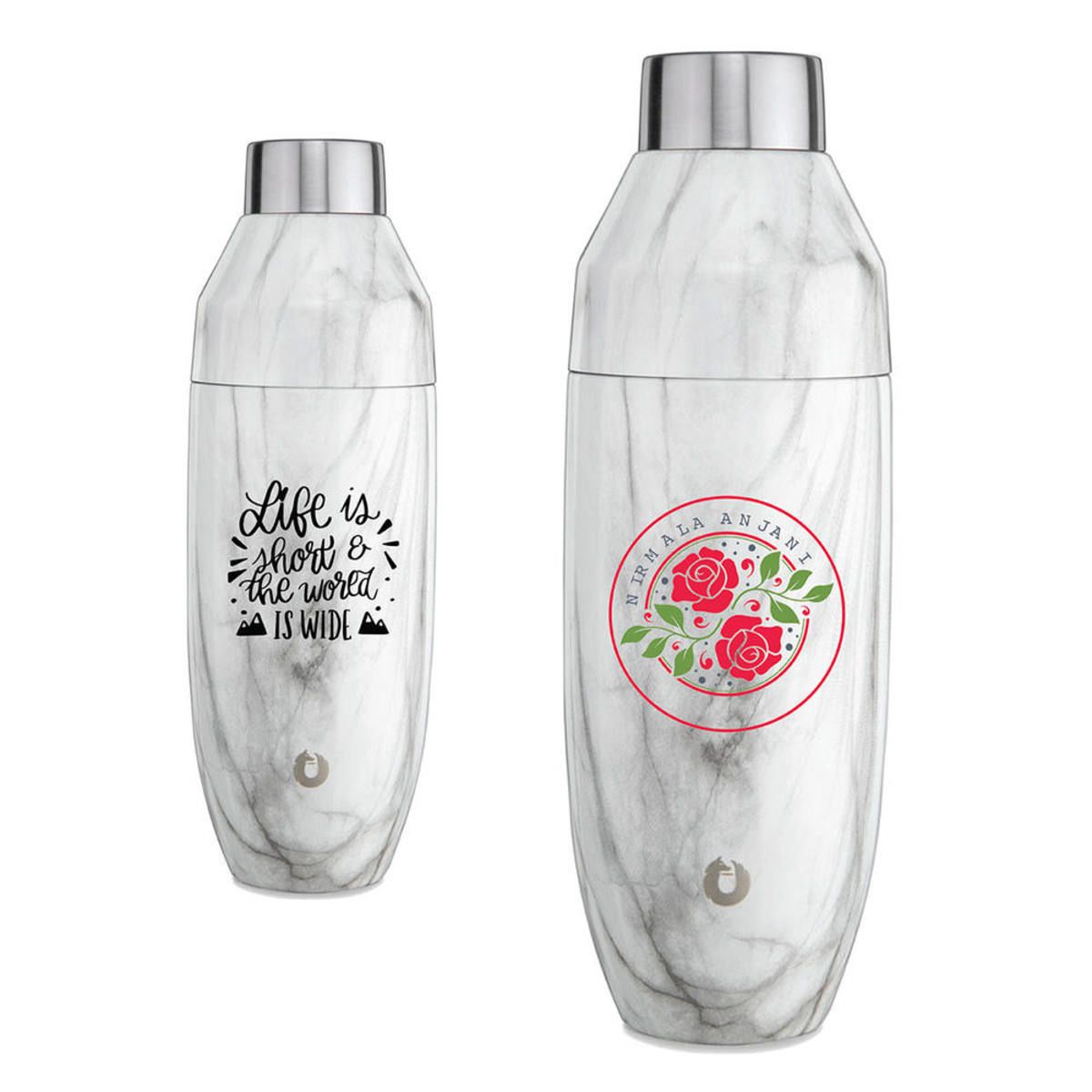 Snowfox® 24 oz. Marble Cocktail Shaker, Laser, Standard