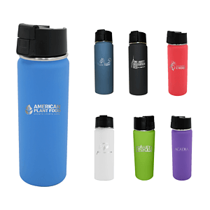 Halcyon® 20 oz. Sport Bottle w/ Push Button Lid, Laser Engraved, Large