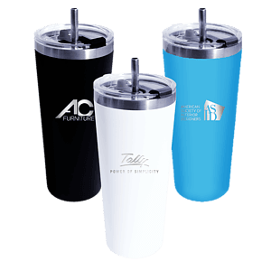 22 oz. Memphis Tumbler With Flip Top Lid & Stainless Steel Straw, Laser, Premium