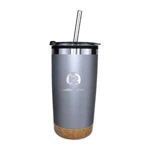 Halcyon® 20 oz. Cork Bottom Tumbler with Stainless Straw/Flip Top Lid, Laser, Premium