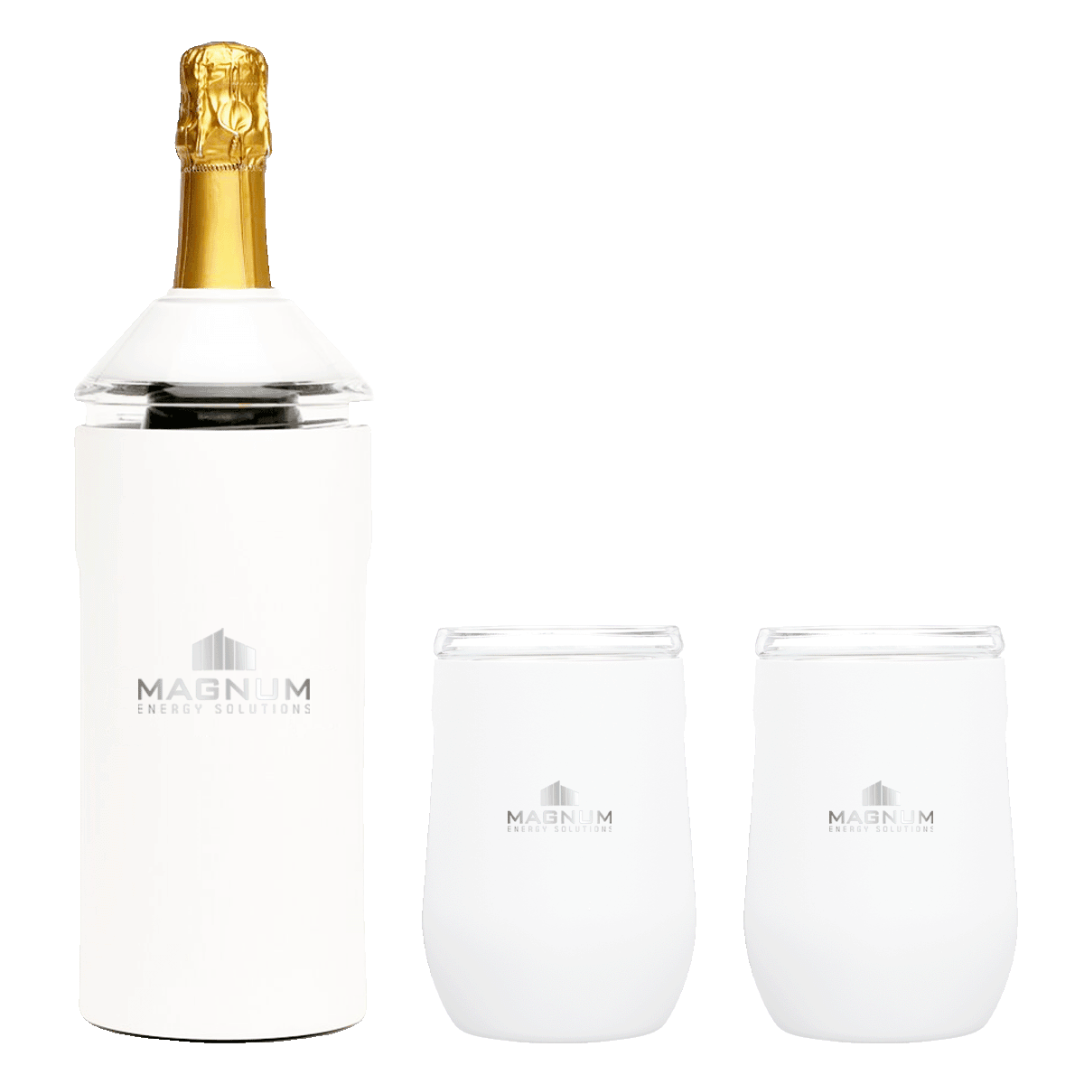 Vinglacé® Wine Bottle Insulator & 2 Glass Gift Set, Laser, Premium