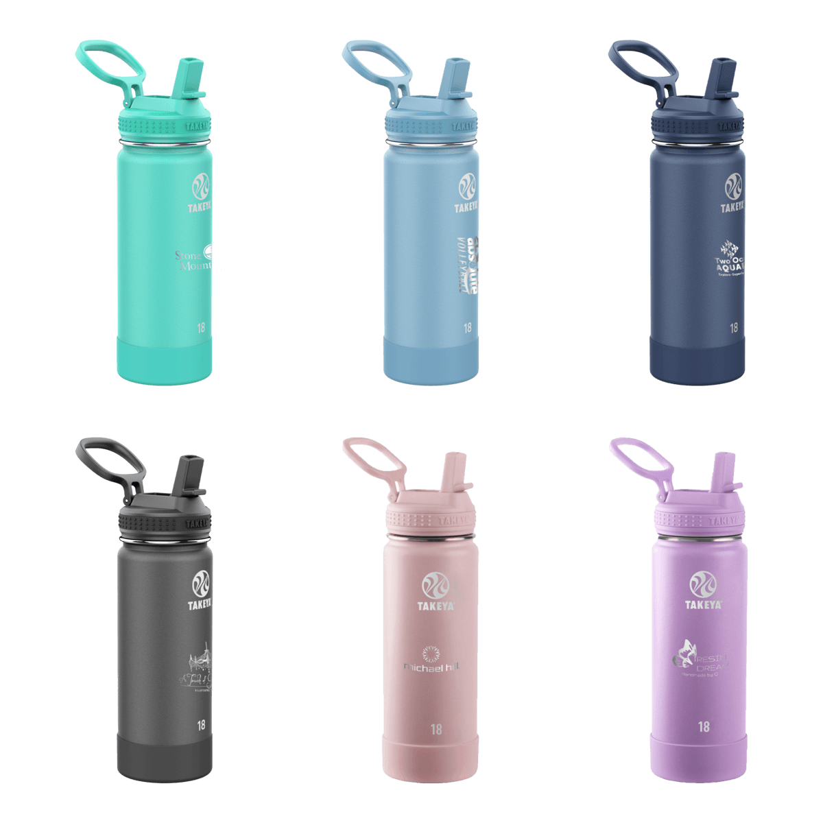 Takeya® 18 oz. Actives with Straw Lid, Laser, Premium