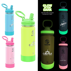 Takeya® 18 oz. Actives Glow in the Dark Bottle, Laser - Premium