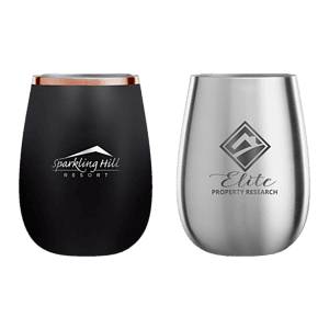 Snowfox® 13 oz. Stemless Wine Glass, Laser, Premium