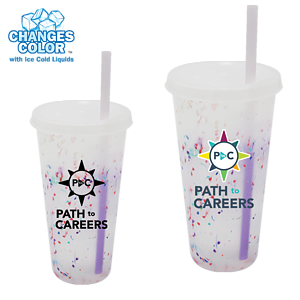 Mood™ 26 oz. Rainbow Confetti Tumbler with Lid and Straw