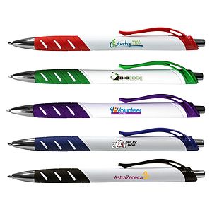 White Allure Grip Pen, Full Color Digital