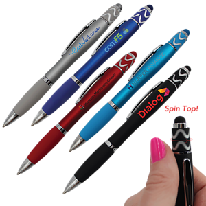 Halcyon® Silhouette Spin Top Pen with Stylus, Full Color Digital