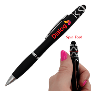 Halcyon® Silhouette Spin Top Pen with Stylus, Full Color Digital