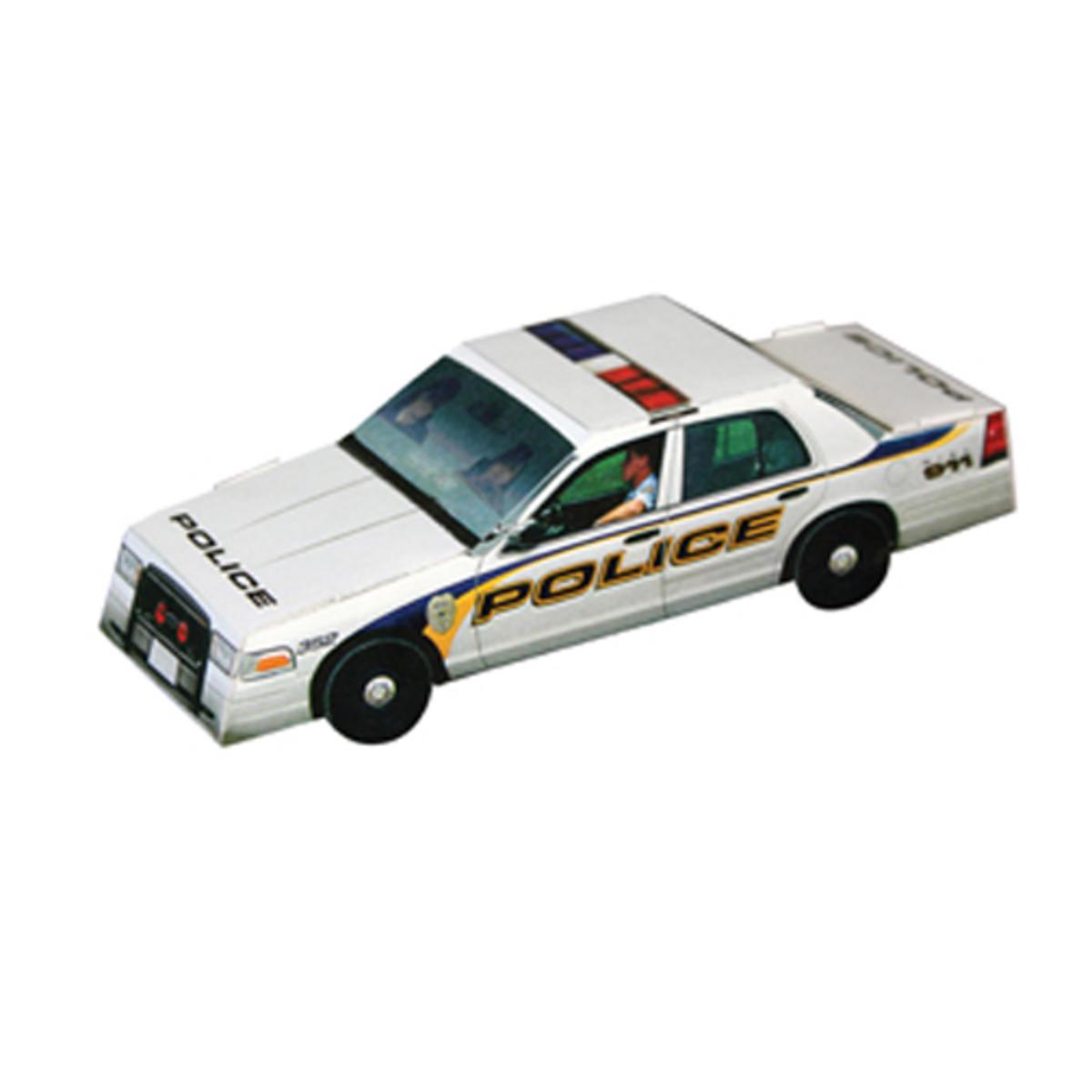 Promotional Foldable die-cut police car, full color ...