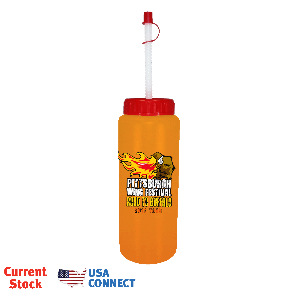 32oz. Sports Bottle With Flexible Straw, Full Color Digital
