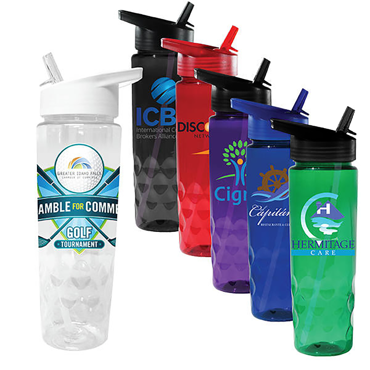 24 oz. Poly-Saver PET Bottle with Straw Cap, Full Color Digital ...