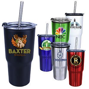 20 oz. Ares Tumbler with Stainless Straw/Flip Top Lid, Full Color Digital