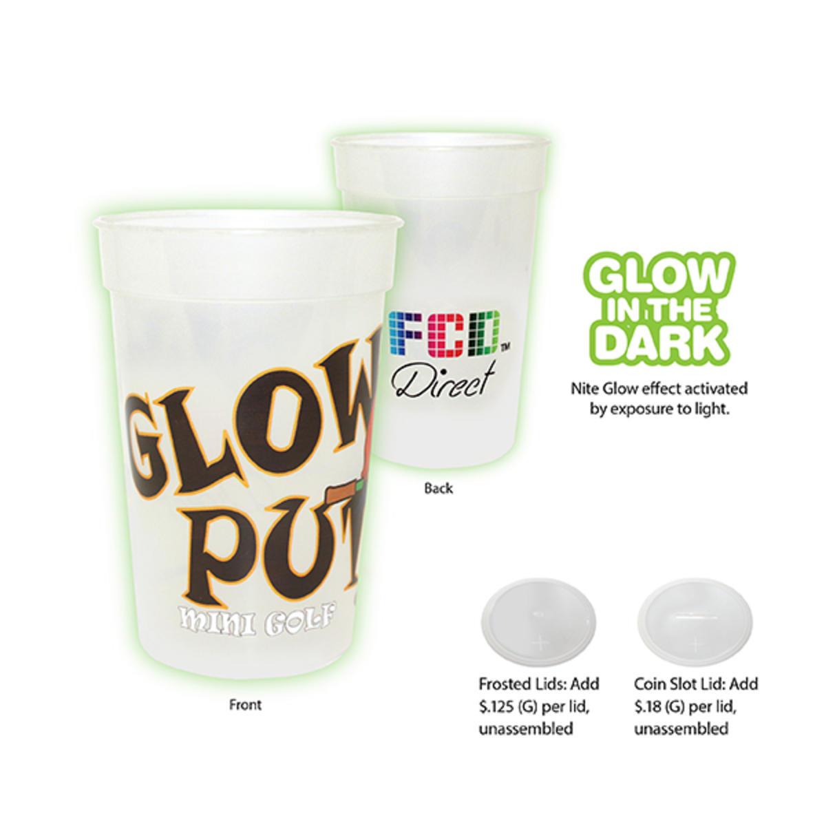 Promotional 17 oz. nite glow stadium cup, full color digital