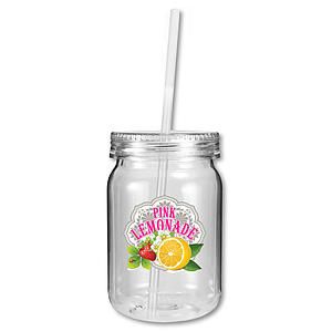 24 oz. Plastic Mason Jar, Full Color Digital