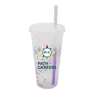Mood™ 26 oz. Rainbow Confetti Tumbler with Lid and Straw, Full Color Digital