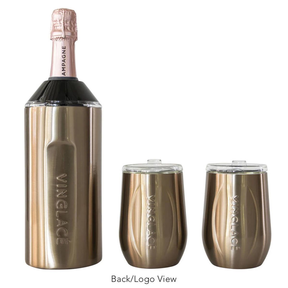 Vinglacé® Wine Bottle Insulator & 2 Glass Gift Set, Full Color Digital