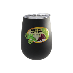 Halcyon® 12 oz. Stainless Steel Wine Glass with Acrylic Lid, FCD with Varnish or Varnish Only