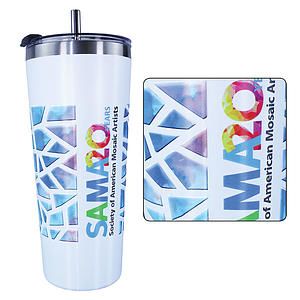 22 oz. Memphis Tumbler with Flip Top/Stainless Steel Straw Lid, FCD With Varnish or Varnish Only