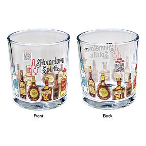 10 oz. Rocks Glass, Mirror Printing