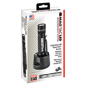 MAG-TAC LED Rechargeable Flashlight, Laser Engraved