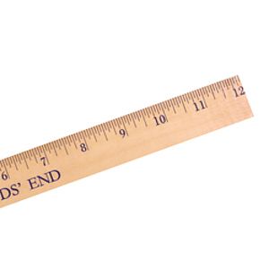 12" Clear Lacquer Wood Ruler - English Scale