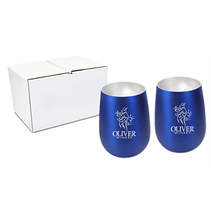 Halcyon® 12 oz. Stainless Steel Wine Glass - Gift Set
