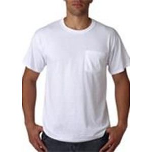Embroidered Jerzees 50/50 White T-shirt with Pocket