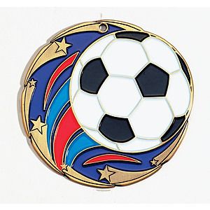 Soccer Color Star Medal 2 1/2" - Discontinued