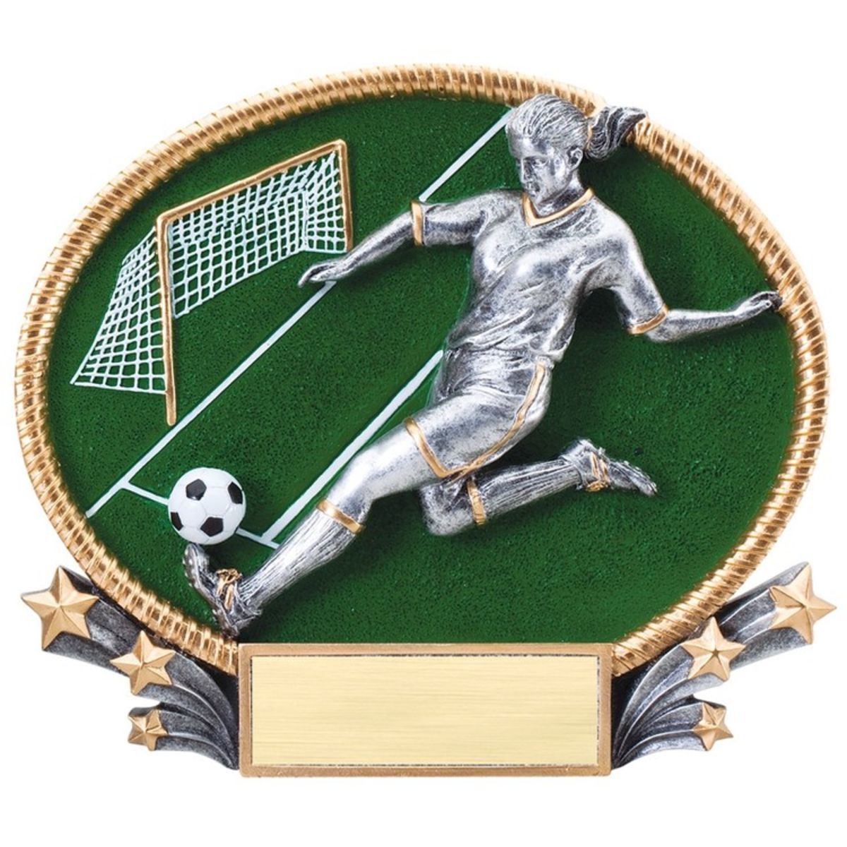 Soccer Female 3D Oval Resin Award