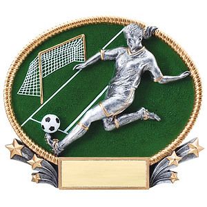 Soccer Female 3D Oval Resin Award